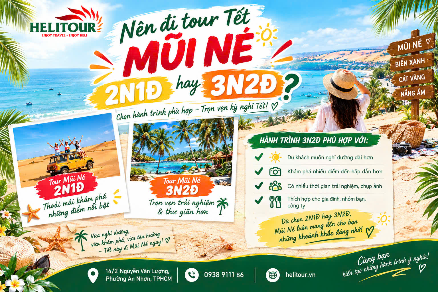 Nên đi Tour Mũi Né Tết 2 ngày 1 đêm hay 3 ngày 2 đêm